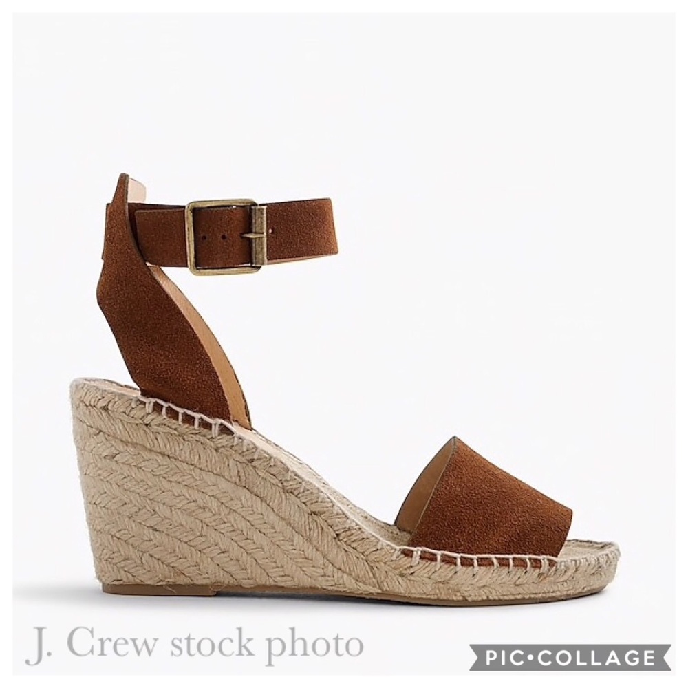 ⭐️J. Crew Corsica espadrille wedges in suede
